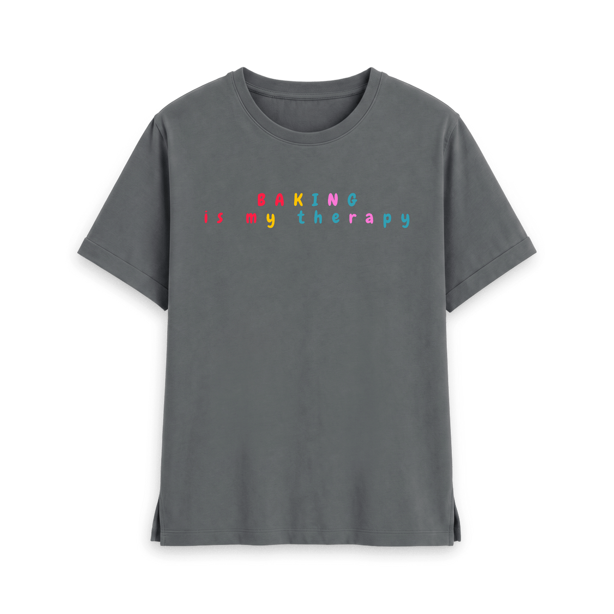 Slate Grey Printed T-shirt Front