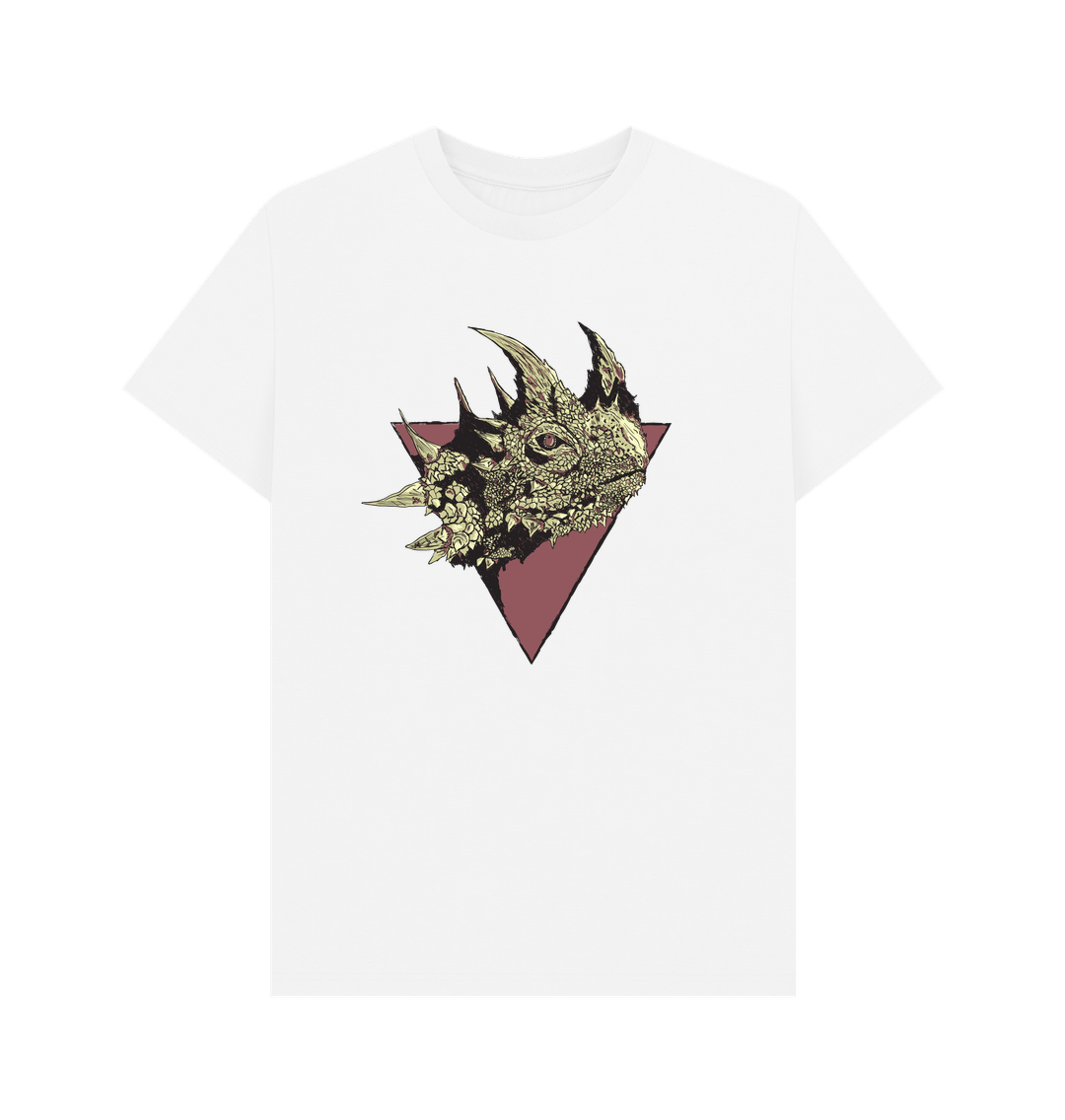 White Dragon Head Organic Cotton Men's T-Shirt