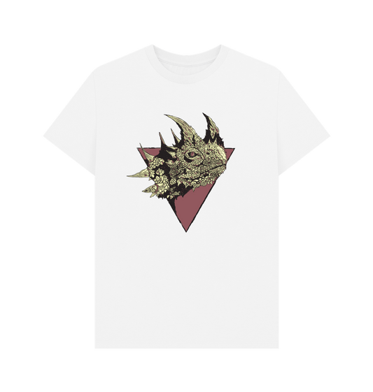 White Dragon Head Organic Cotton Men's T-Shirt