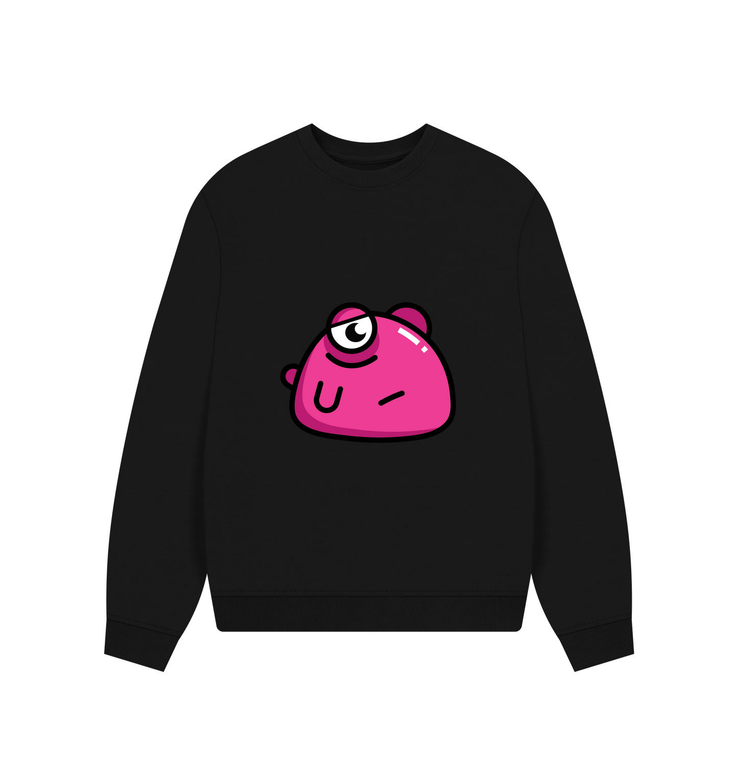 Black Printed Sweater Front