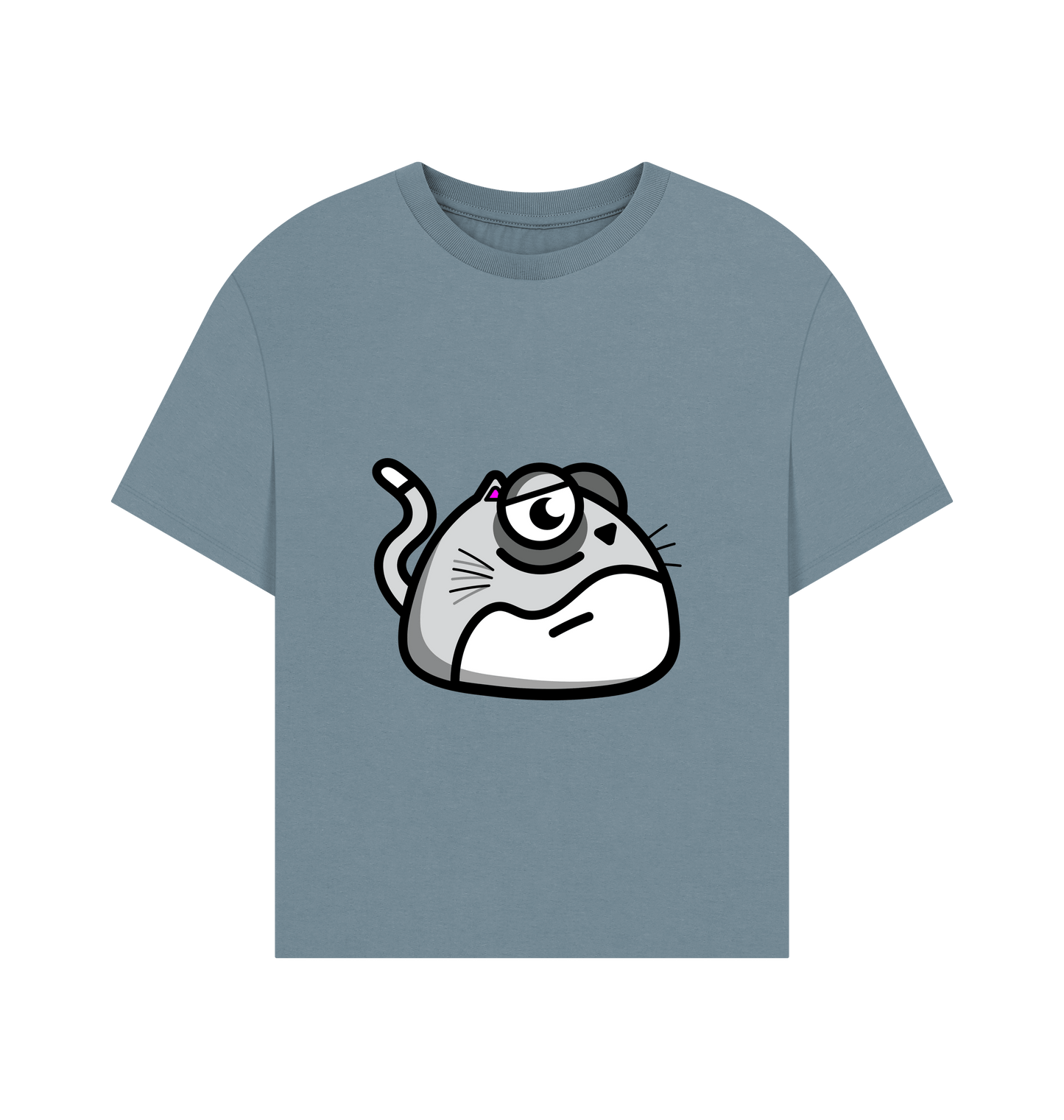 Stone Blue Printed T-shirt Front