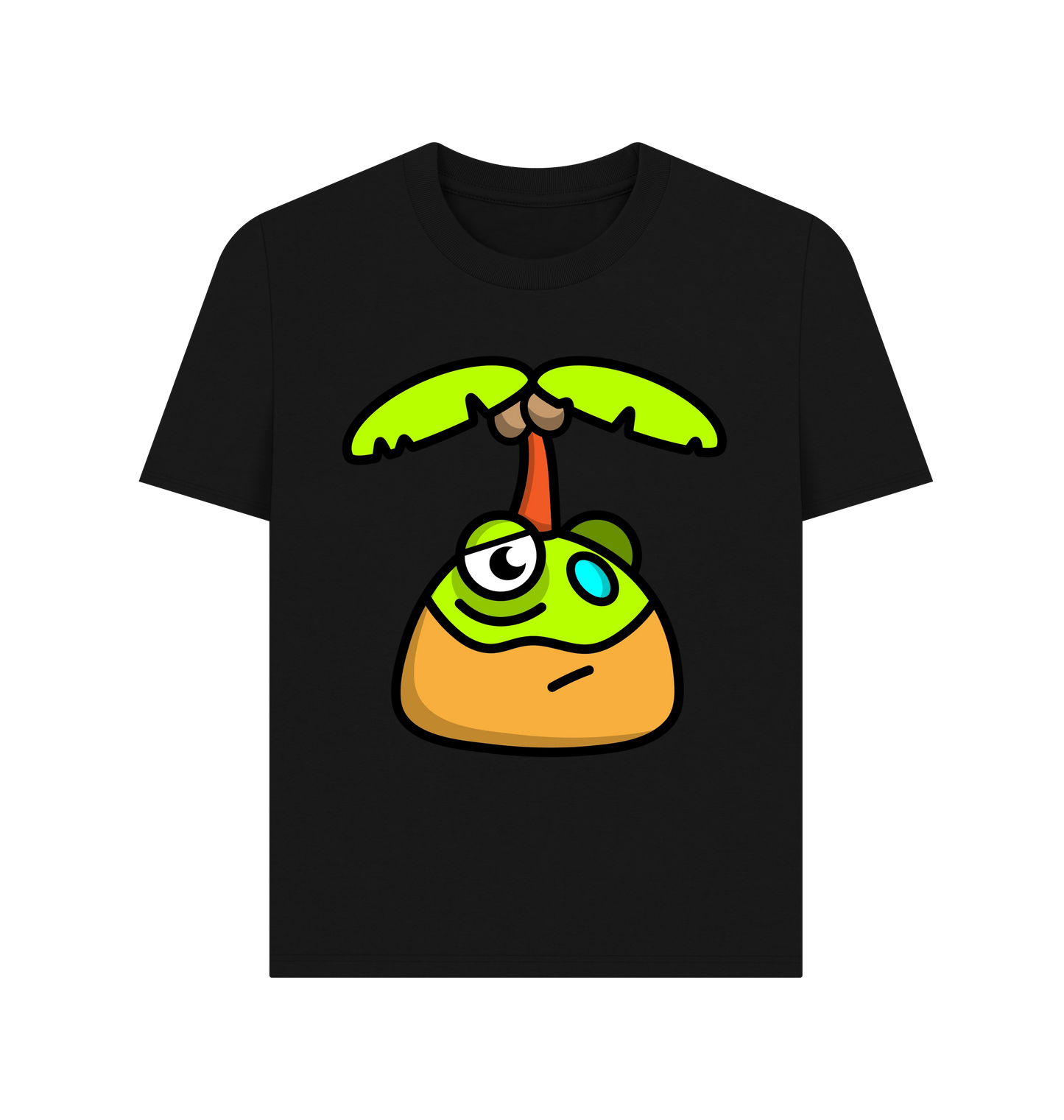 Black Printed T-shirt Front