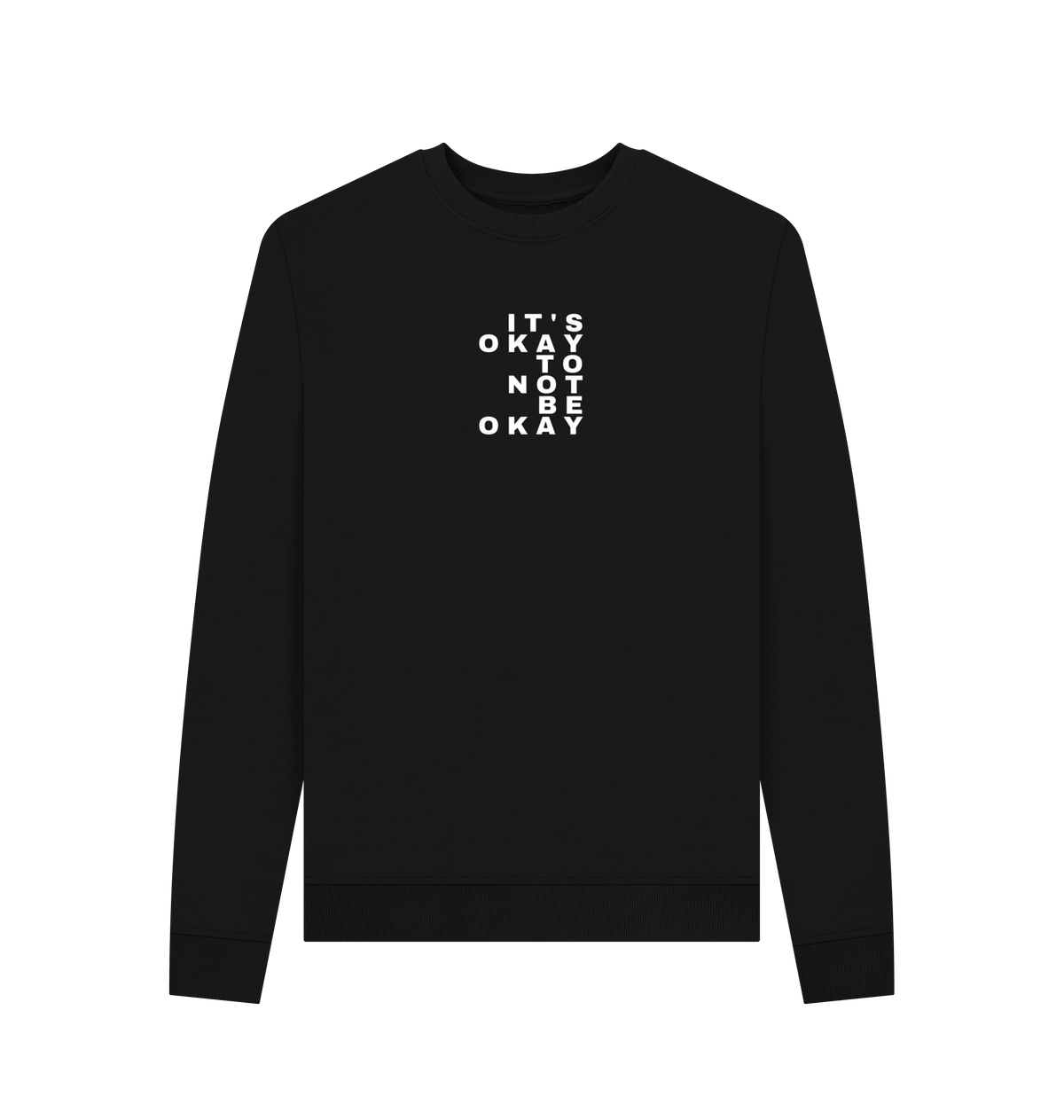 Black Recycled Printed Sweater Front