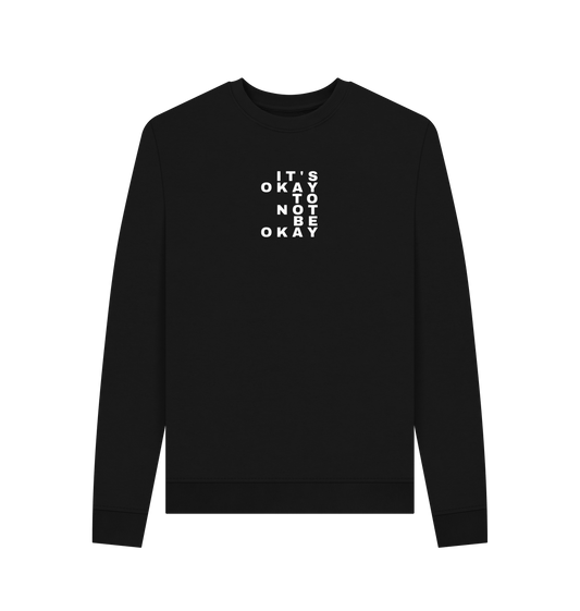 Black Recycled Printed Sweater Front