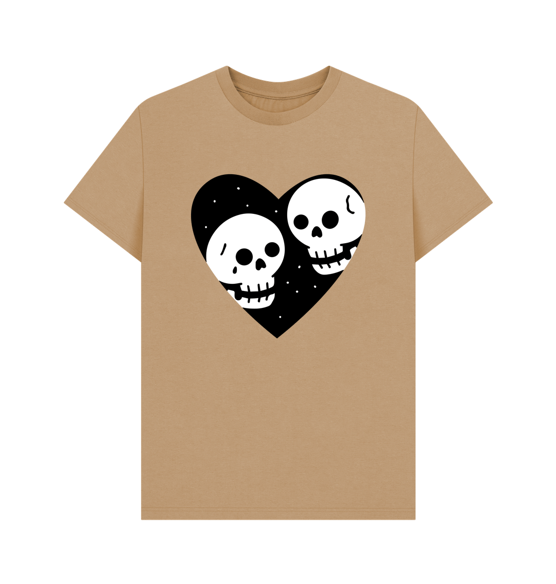 Sand Skeleton Heart Organic Cotton Cool T-Shirts for Men