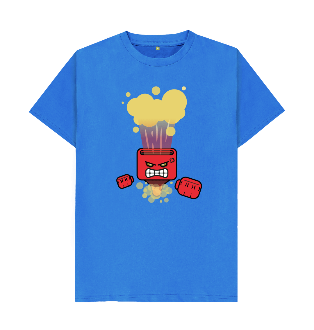 Bright Blue Organic Cotton Men's Mental Health Angry Spirit T-Shirt