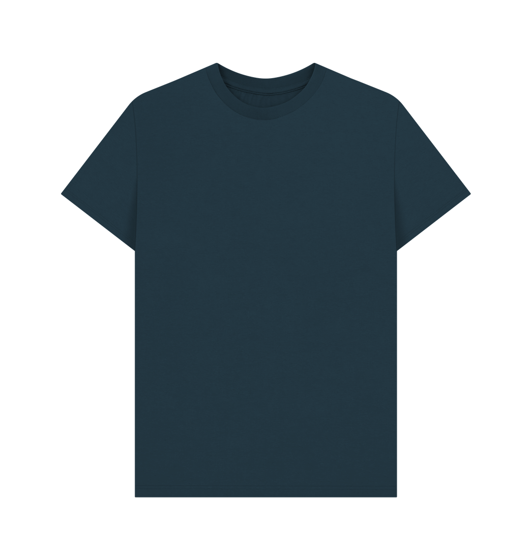 Denim Blue Plain Organic Cotton Men's T-Shirt