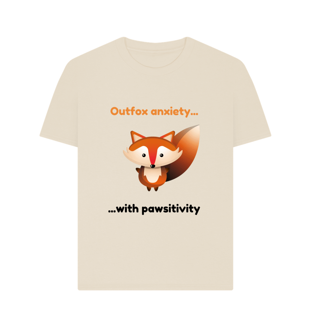 Oat Organic Cotton Outfox Anxiety With Pawsitivity Mental Health Clothing Women's T-Shirt