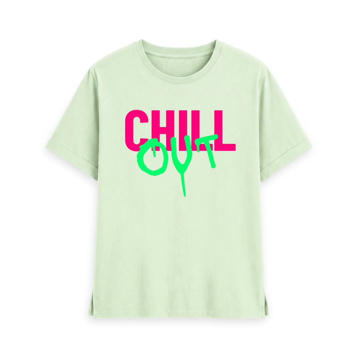 Pastel Green Printed T-shirt Front