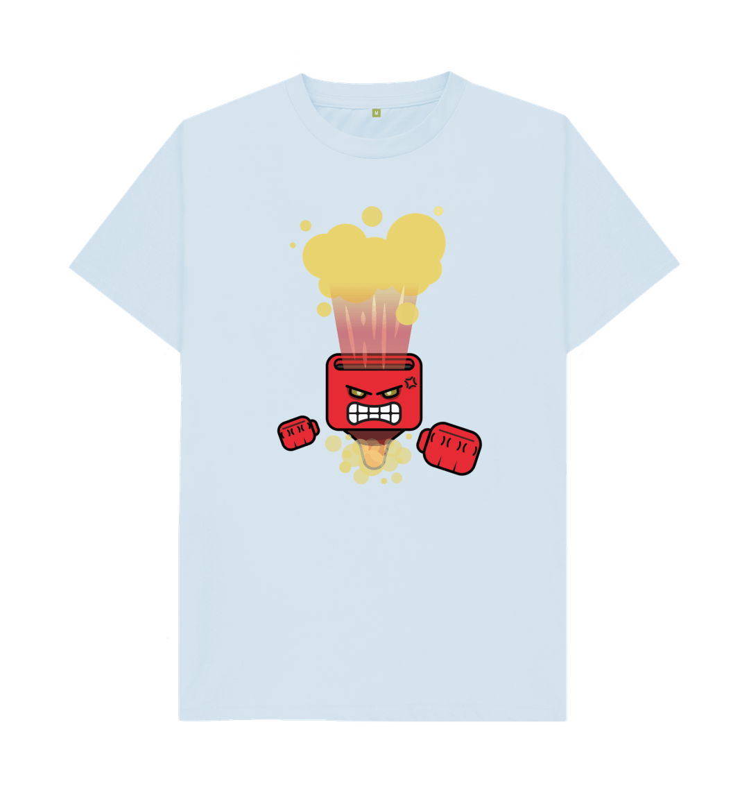 Sky Blue Organic Cotton Men's Mental Health Angry Spirit T-Shirt