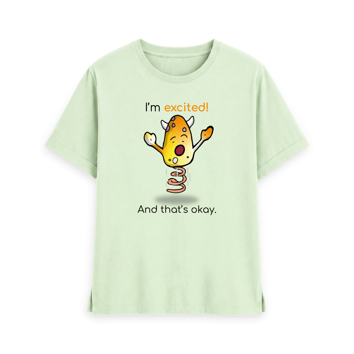 Pastel Green Printed T-shirt Front