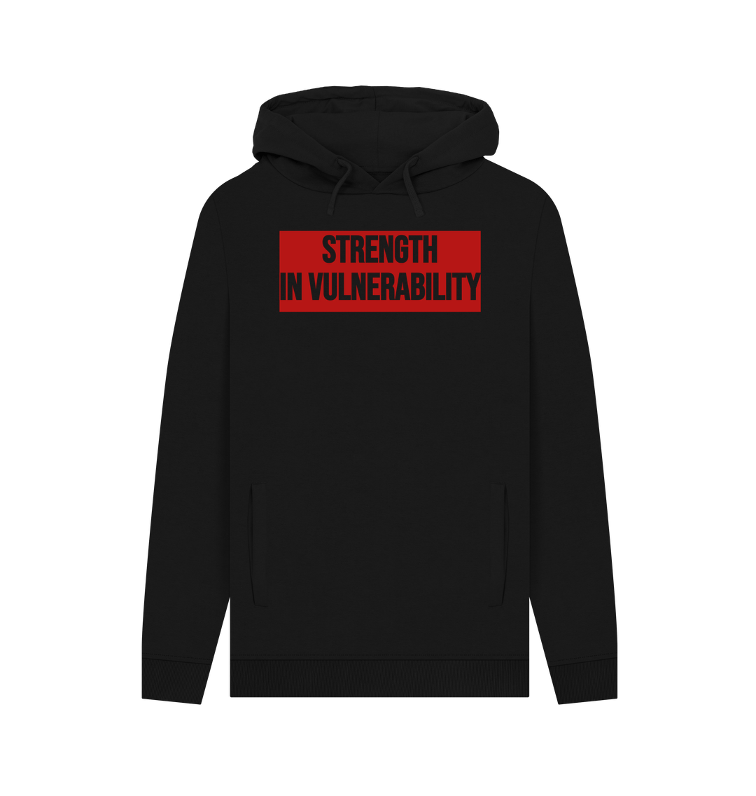 Black Strength In Vulnerability Men's Mental Health Organic Cotton Pullover Hoodie