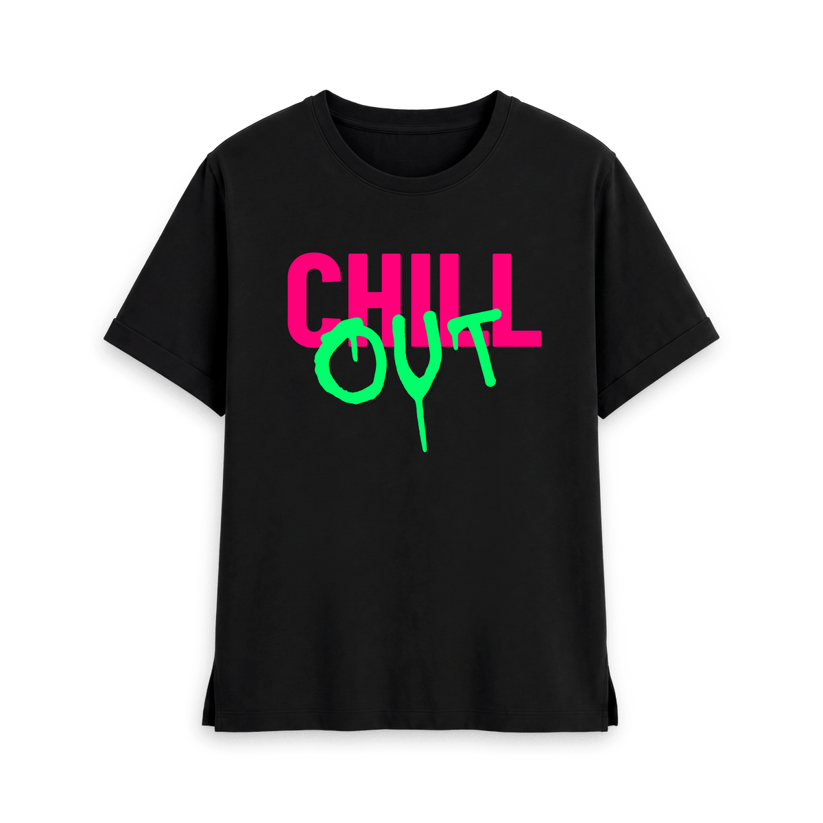 Black Printed T-shirt Front