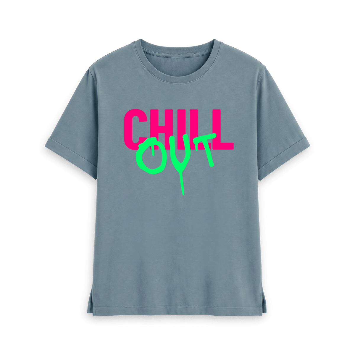 Stone Blue Printed T-shirt Front