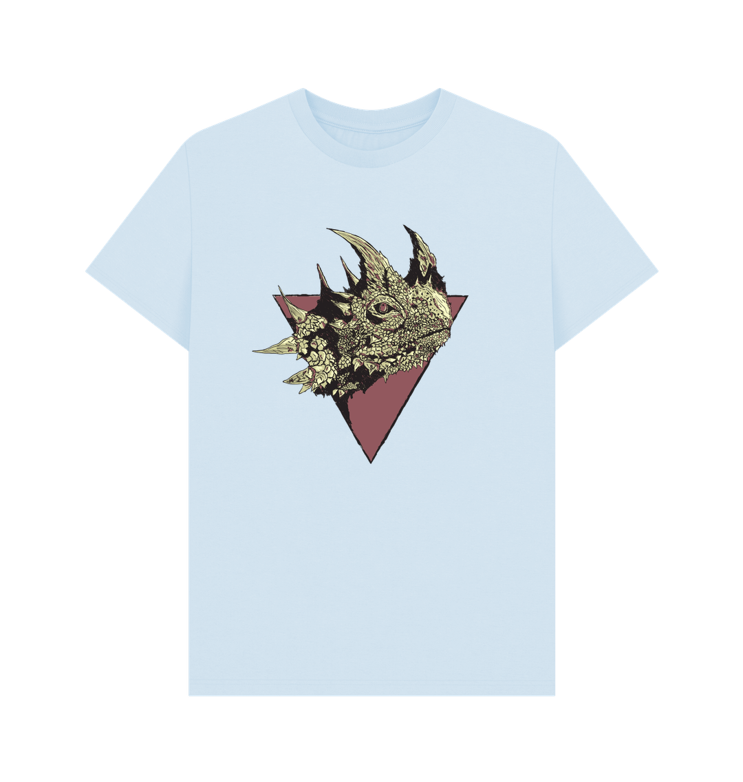 Sky Blue Dragon Head Organic Cotton Men's T-Shirt