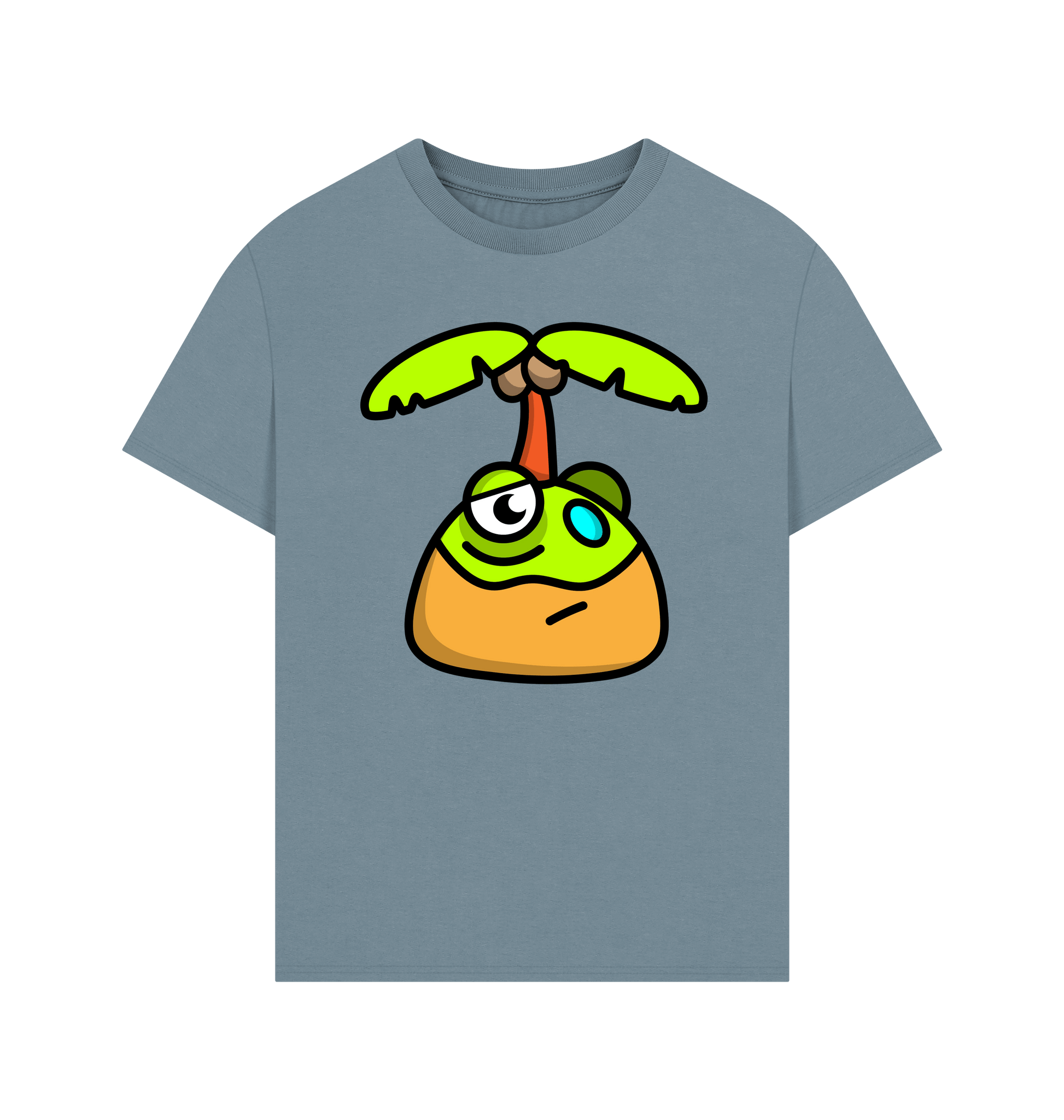 Stone Blue Printed T-shirt Front