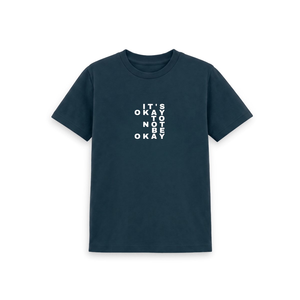 Denim Blue Printed Kids T-Shirt Front