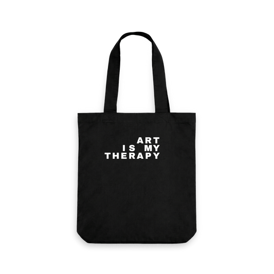 Black Printed Bag Front