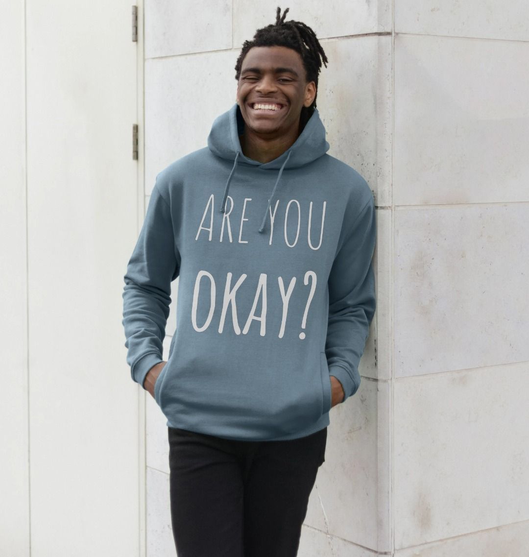 Organic Cotton Are You Okay Mental Health Clothing Men's Hoodie