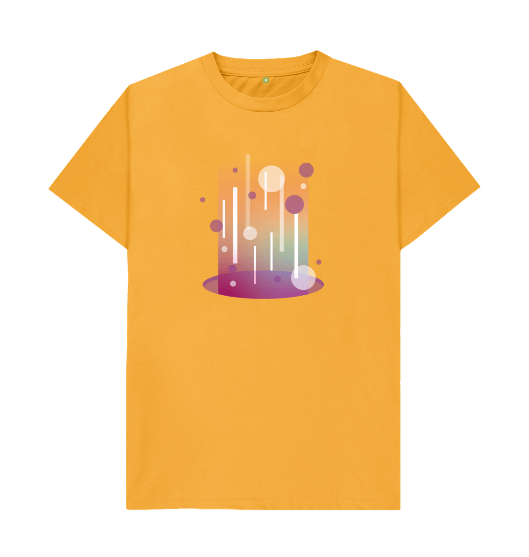 Mustard Organic Cotton Teleport Portal Pattern Men's T-Shirt