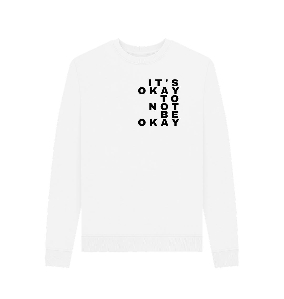 White Printed Sweater Front