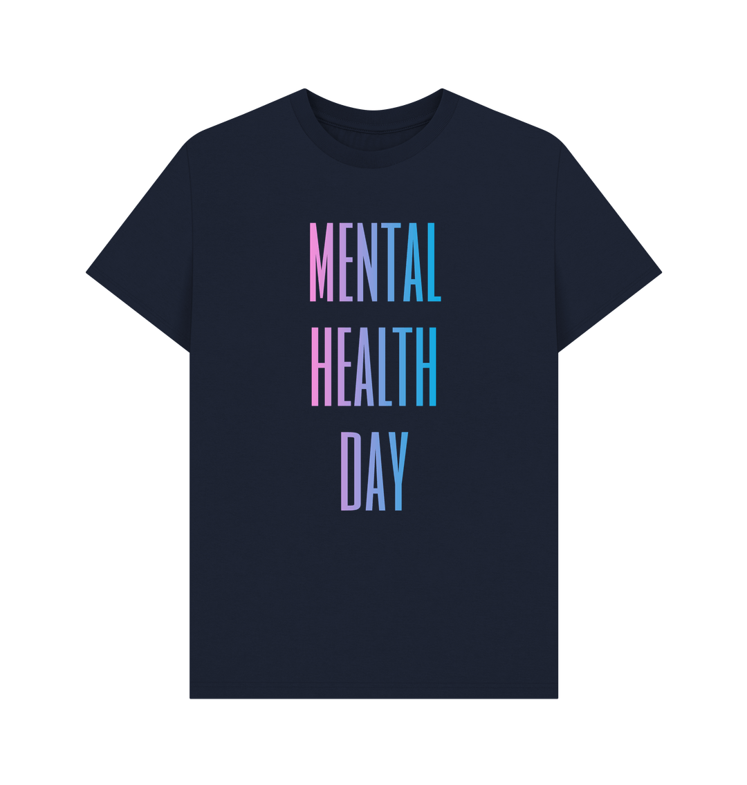 Navy Blue Mental Health Day Clothing Men's Organic Cotton T-Shirt