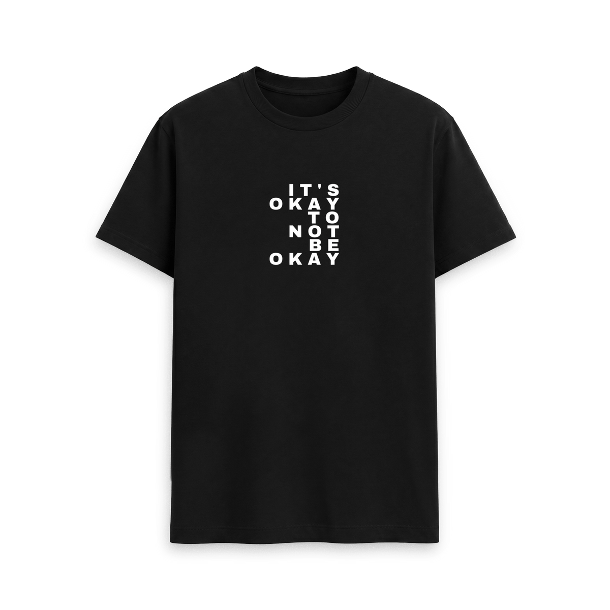 Black Recycled Printed T-Shirt Front