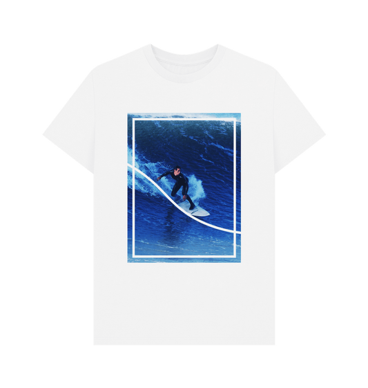 White Organic Cotton Men's Photo Surf T-Shirt