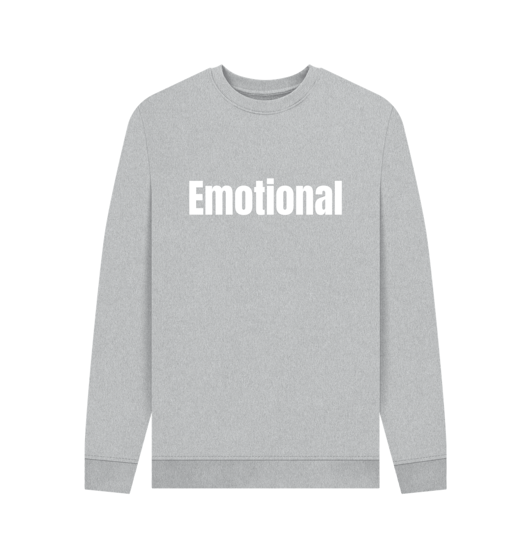 Grey Recycled Cotton Men's Mental Health Sweatshirt \"Emotional\"