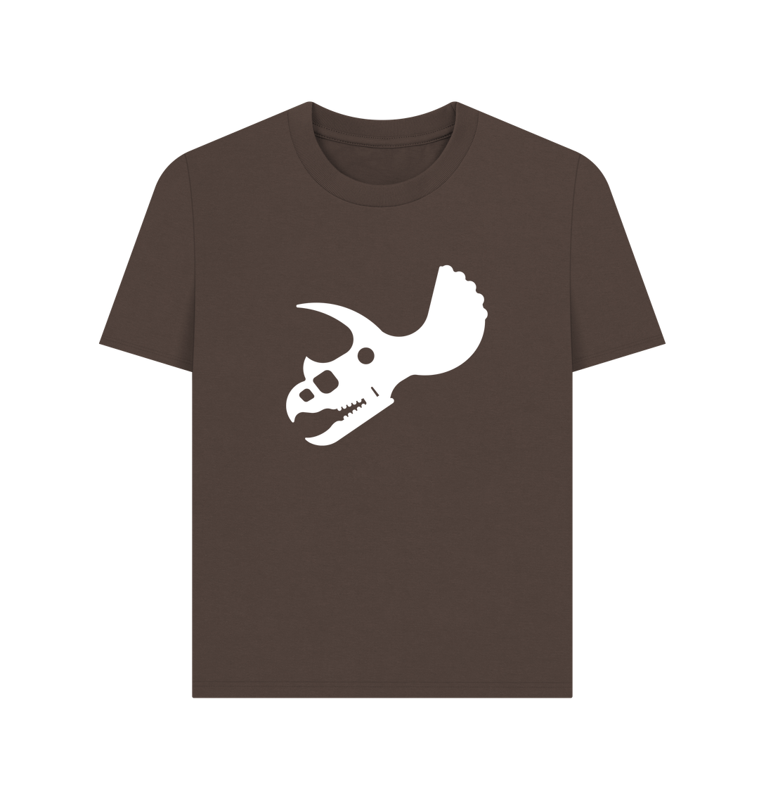 Chocolate Triceratops Skull Dinosaur Organic Cotton Women's T-Shirt