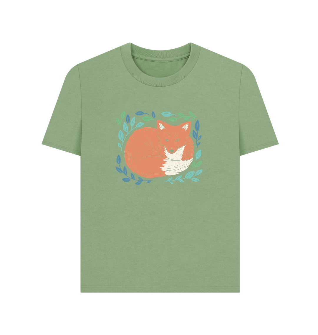 Sage Art Fox Organic Cotton Women's T-Shirt