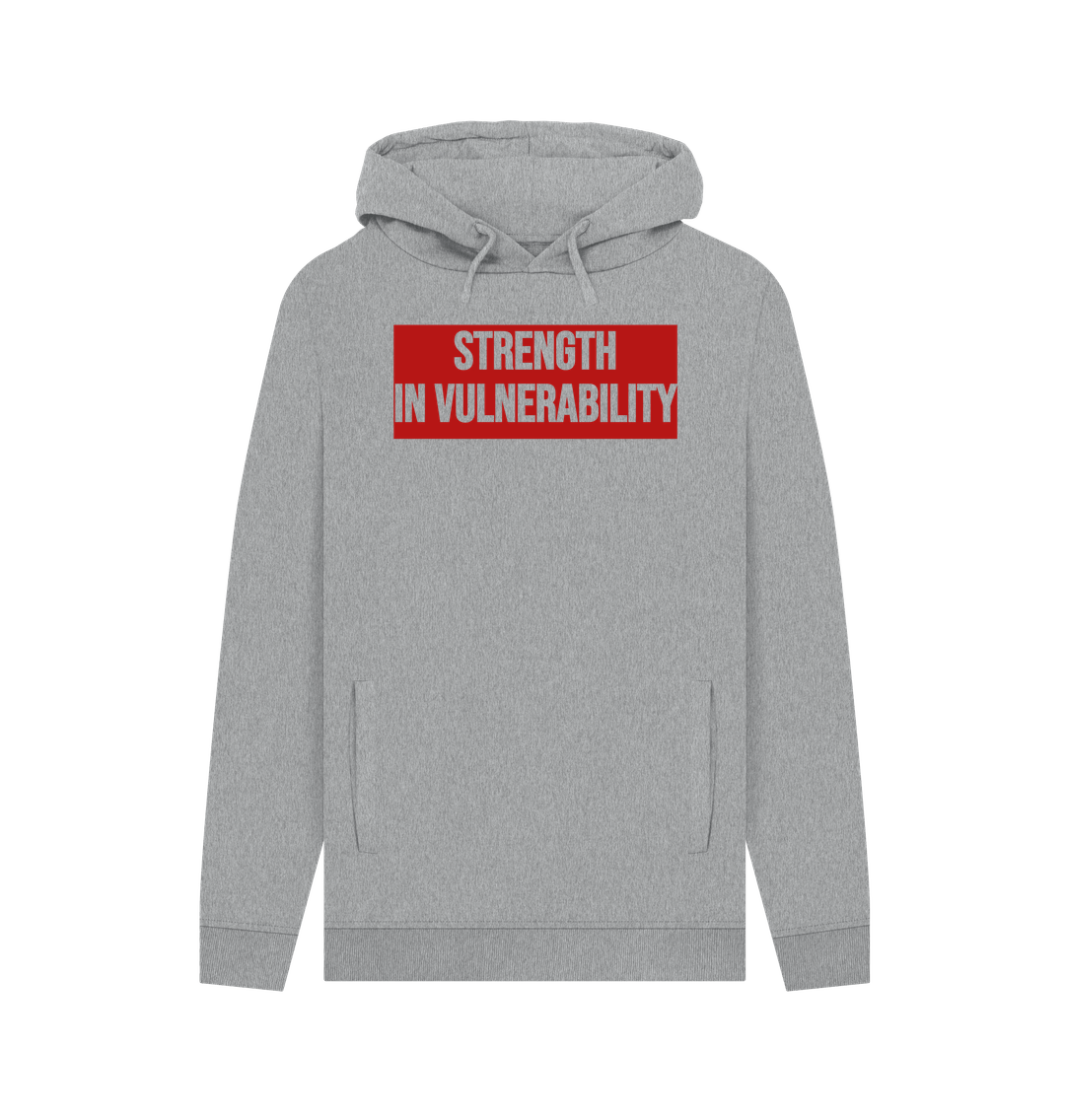 Light Heather Strength In Vulnerability Men's Mental Health Organic Cotton Pullover Hoodie