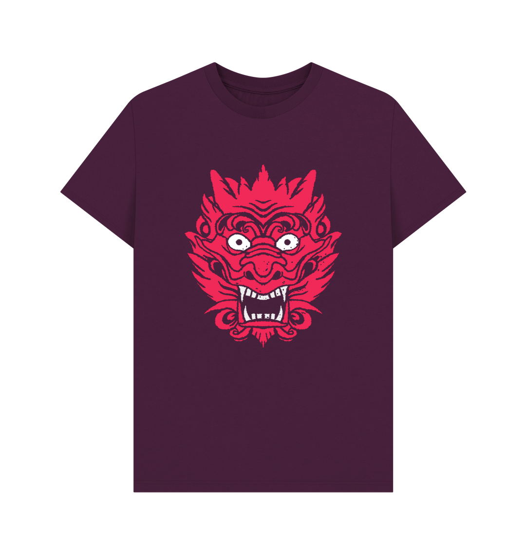 Purple Red Dragon Organic Cotton Men's T-Shirt