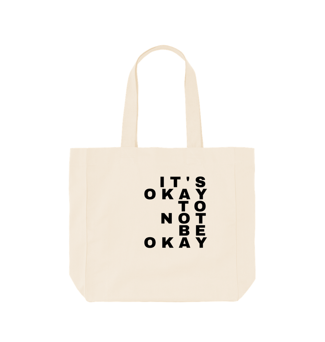 Natural It's Okay to Not Be Okay Mental Health Merchandise Tote Bag