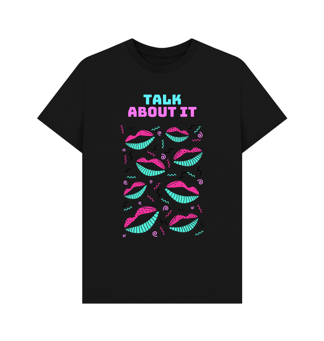 Black Talk About It Men's Mental Health Organic Cotton T-Shirt