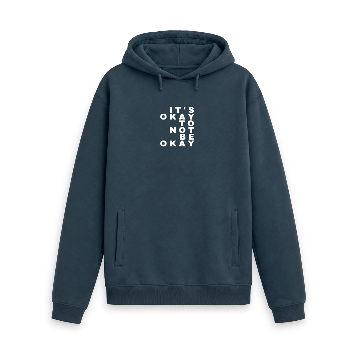 Navy Printed Hoody Front