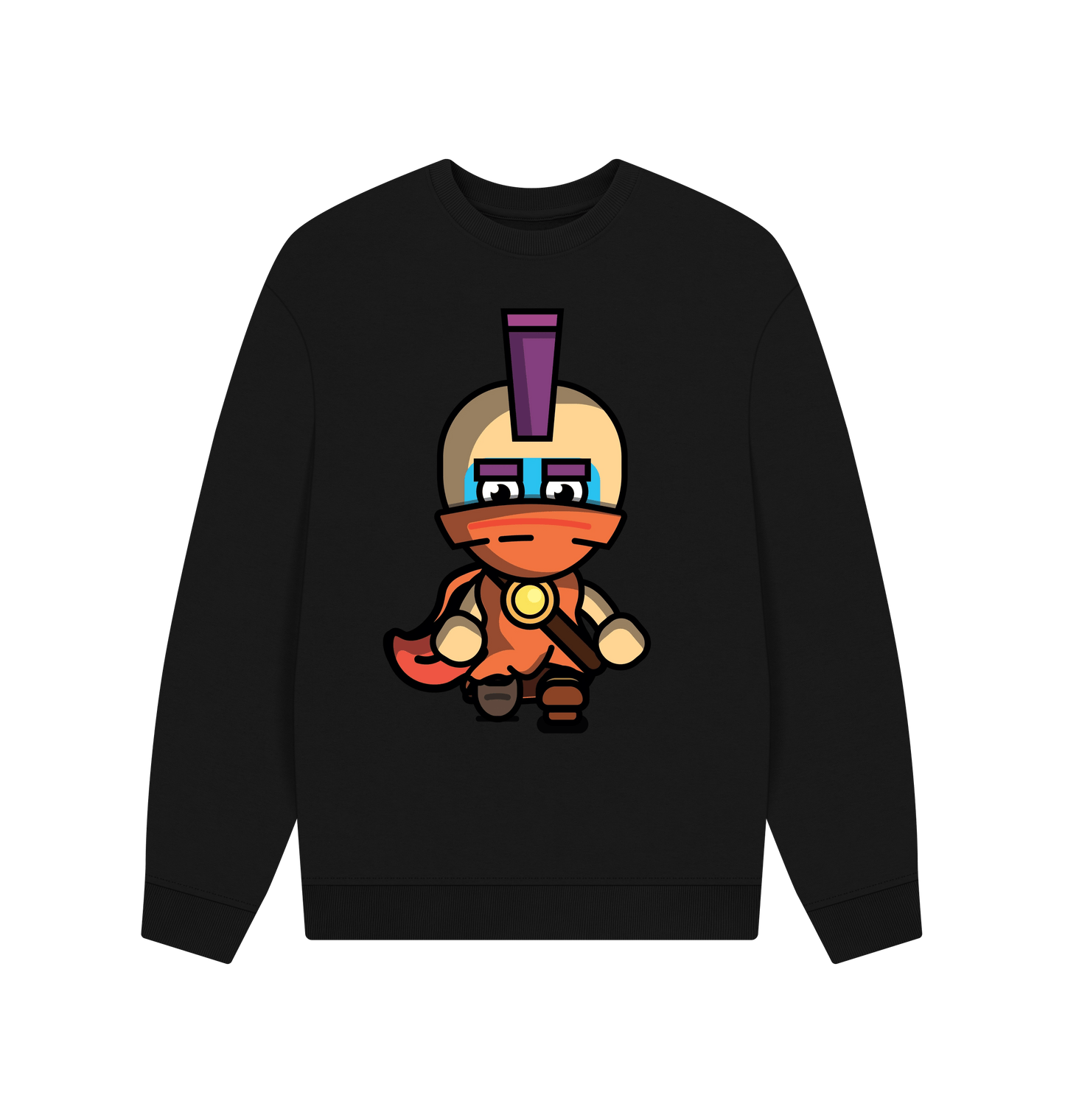 Black Printed Sweater Front