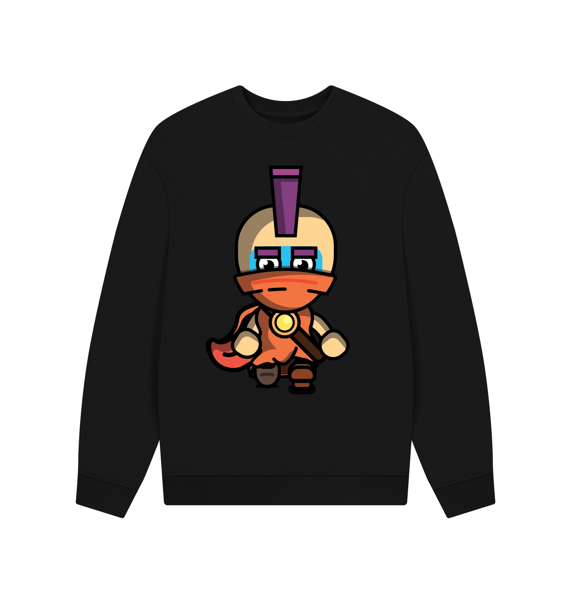 Black Printed Sweater Front