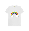 White Organic Cotton Rainbow Graphic Only Mental Health Children's T-Shirt