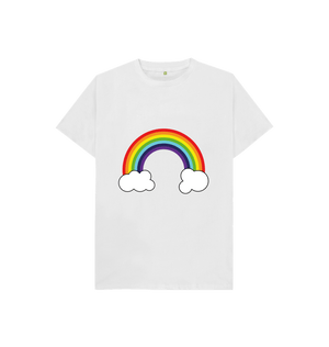 White Organic Cotton Rainbow Graphic Only Mental Health Children's T-Shirt