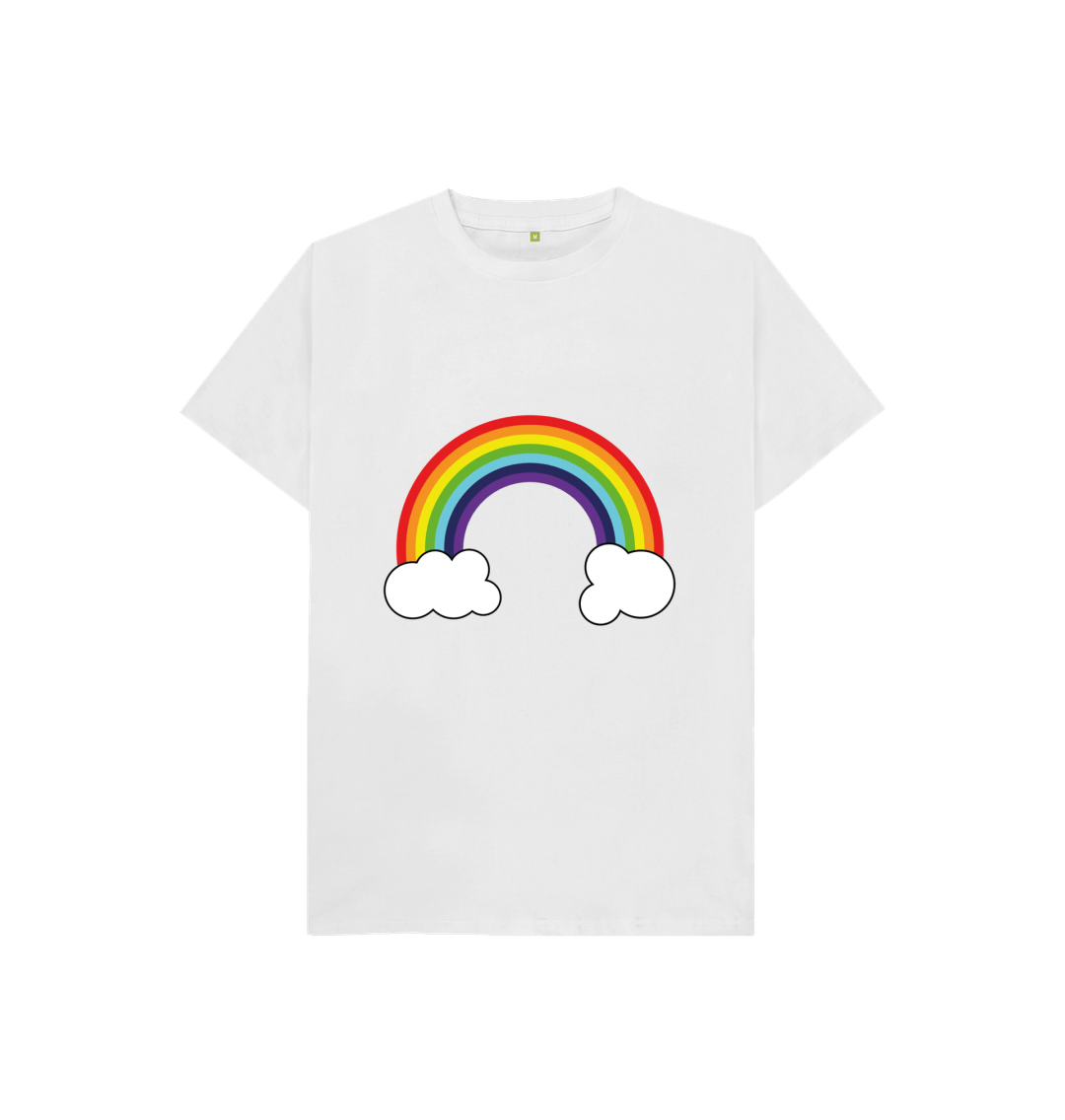 White Organic Cotton Rainbow Graphic Only Mental Health Children's T-Shirt