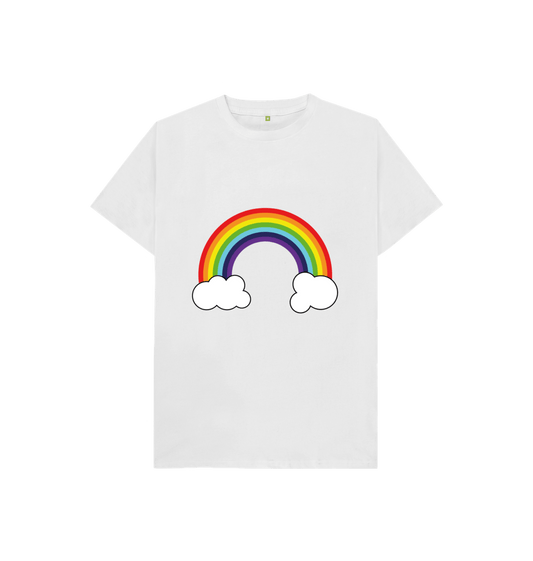 White Organic Cotton Rainbow Graphic Only Mental Health Children's T-Shirt