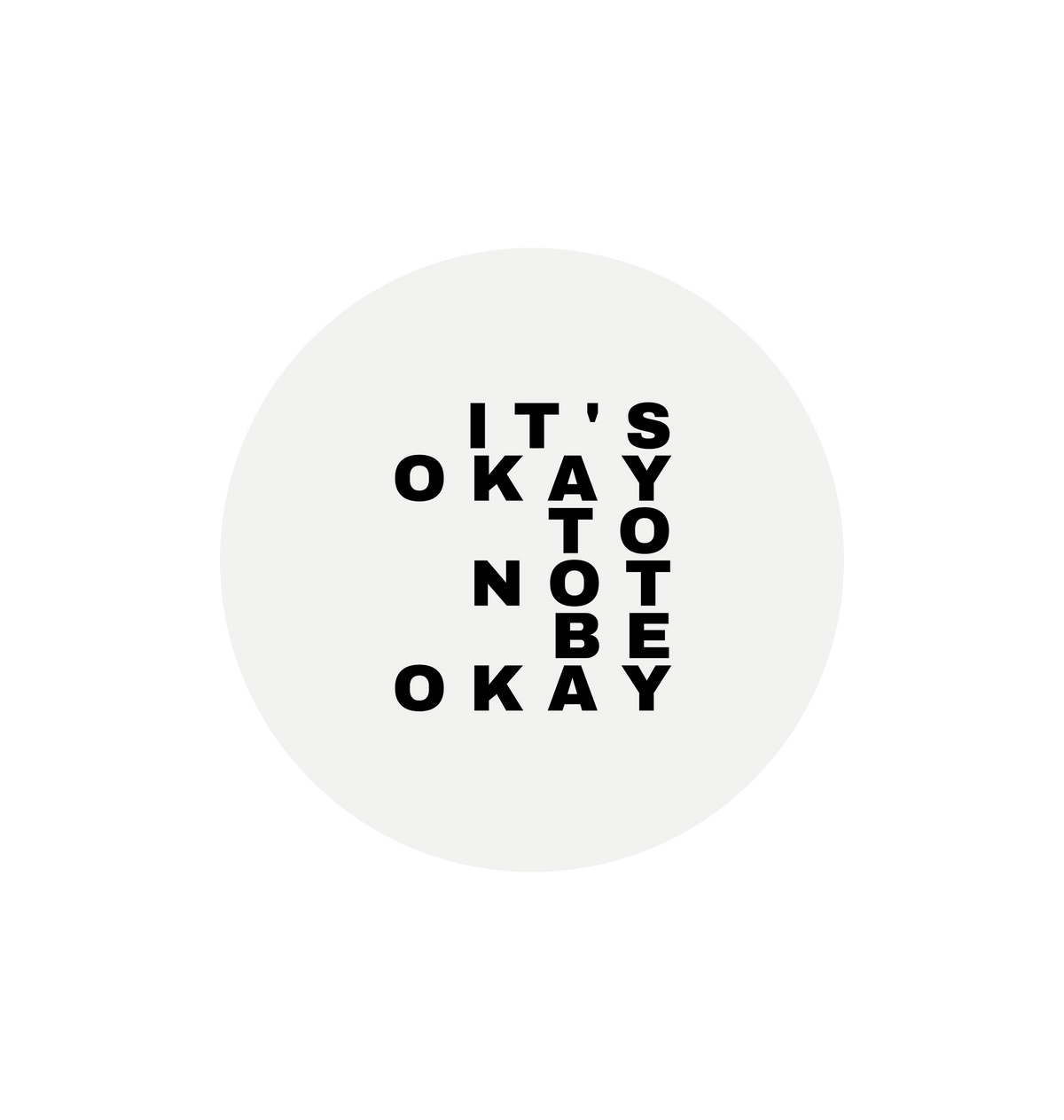 White Printed Circle Sticker Front