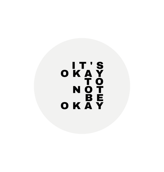 White Printed Circle Sticker Front