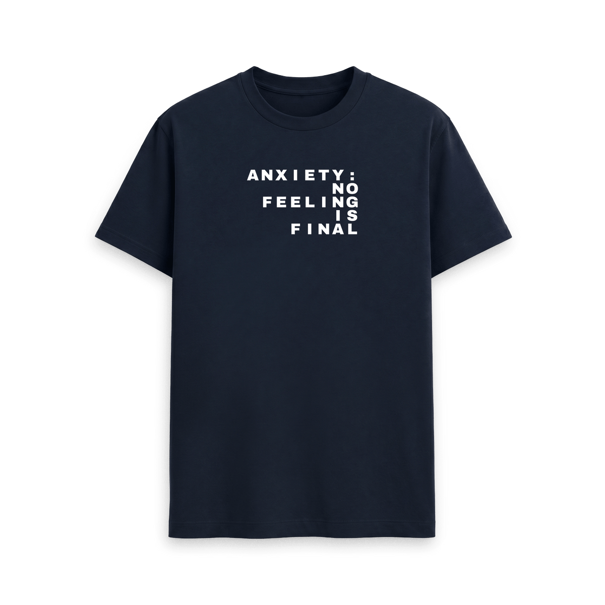 Navy Blue Printed T-shirt Front