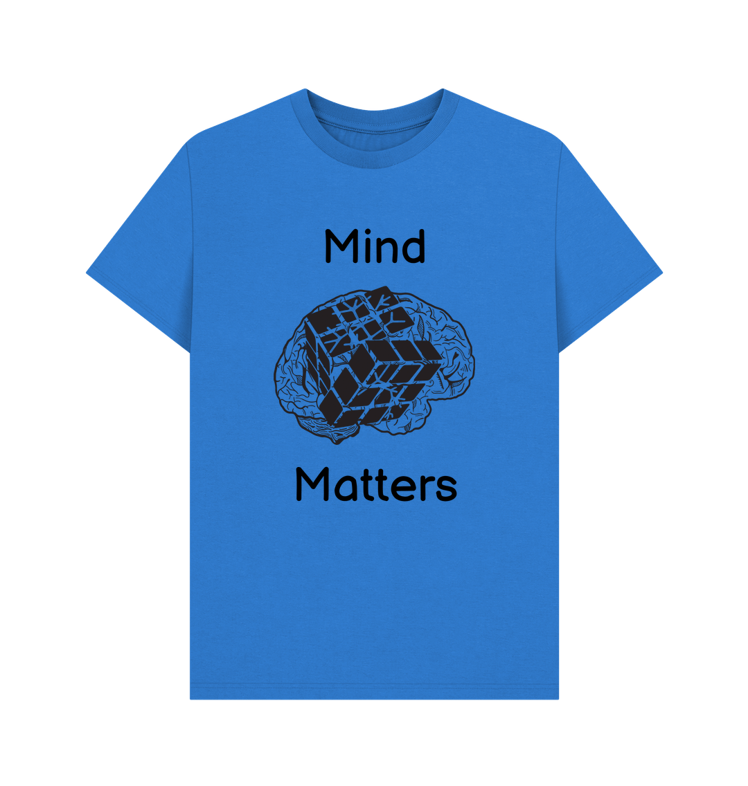 Bright Blue Mind Matters Men's Mental Health Organic Cotton T-Shirt