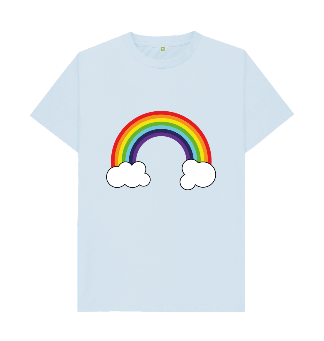 Sky Blue Organic Cotton Rainbow Graphic Only Mental Health Men's T-Shirt