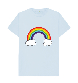 Sky Blue Organic Cotton Rainbow Graphic Only Mental Health Men's T-Shirt
