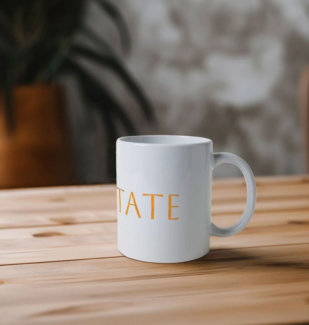 Orange Text Meditate Meditation Mug