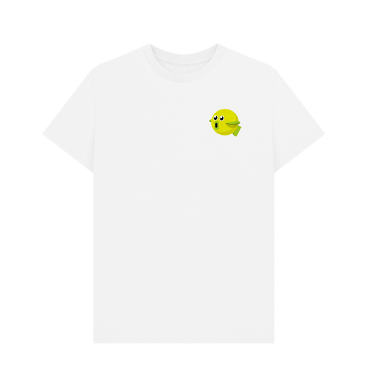 White Organic Cotton Men's Fish T-Shirt Small Logo